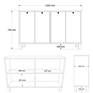 Avero Konsolbord 120x73,6x29,5 cm - Vit och ek - Möbler - Vardagsrum - Soffbord & vardagsrumsbord - Avlastningsbord & konsolbord
