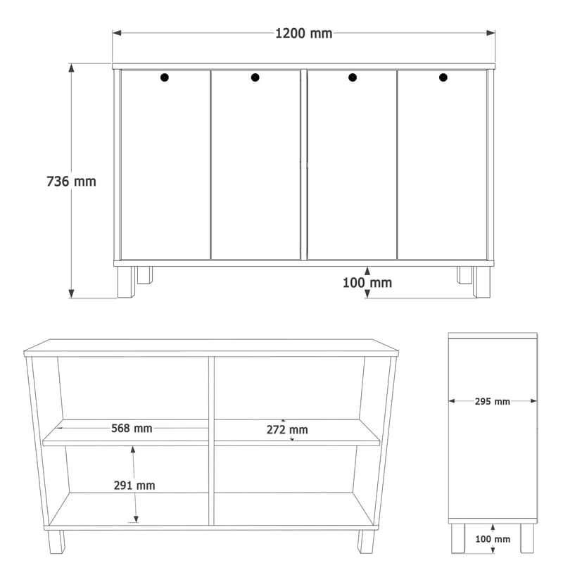 Avero Konsolbord 120x73,6x29,5 cm - Vit och ek - Möbler - Vardagsrum - Soffbord & vardagsrumsbord - Avlastningsbord & konsolbord