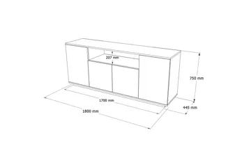 Anari Konsollbord 180 cm - Brun/Vit - Förvaring - Förvaringsmöbler - Skänkar & sideboards
