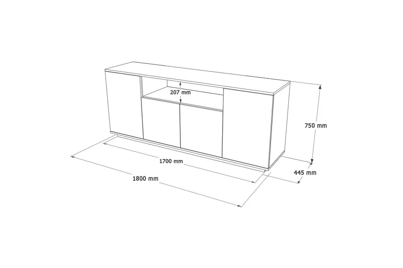 Anari Konsollbord 180 cm - Brun/Vit - Förvaring - Förvaringsmöbler - Skänkar & sideboards