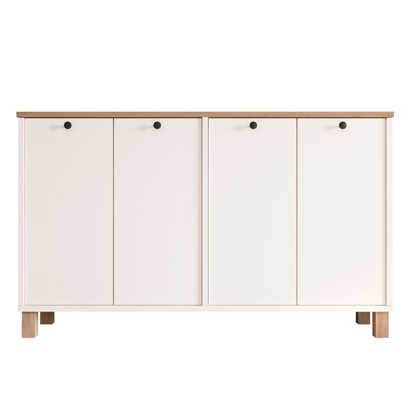 Avero Konsolbord 120x73,6x29,5 cm, Vit och ek