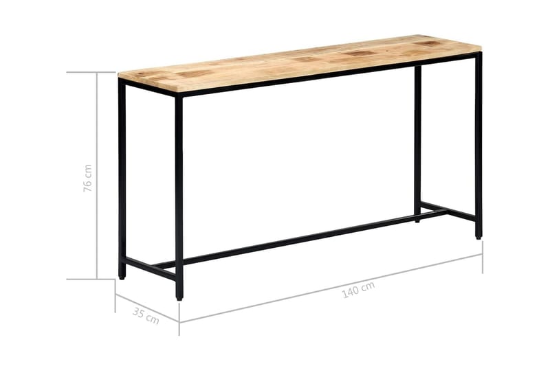 Avlastningsbord 140x35x76 cm massivt grovt mangoträ - Brun - Möbler - Vardagsrum - Soffbord & vardagsrumsbord - Avlastningsbord & konsolbord