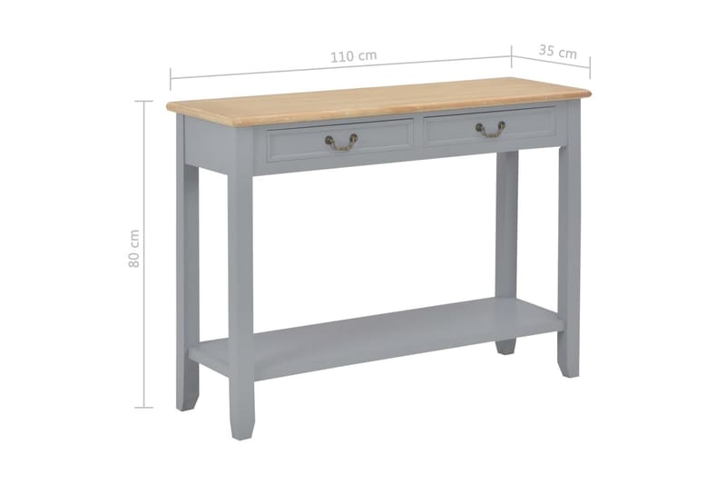 Avlastningsbord grå 110x35x80 cm trä - Grå - Möbler - Vardagsrum - Soffbord & vardagsrumsbord - Avlastningsbord & konsolbord