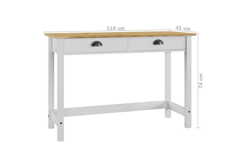 Avlastningsbord Hill Range m. 2 lådor 110x45x74cm - Vit - Möbler - Vardagsrum - Soffbord & vardagsrumsbord - Avlastningsbord & konsolbord
