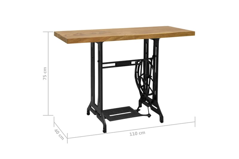 Avlastningsbord med symaskinsunderrede 110x40x75 cm - Brun - Möbler - Vardagsrum - Soffbord & vardagsrumsbord - Avlastningsbord & konsolbord