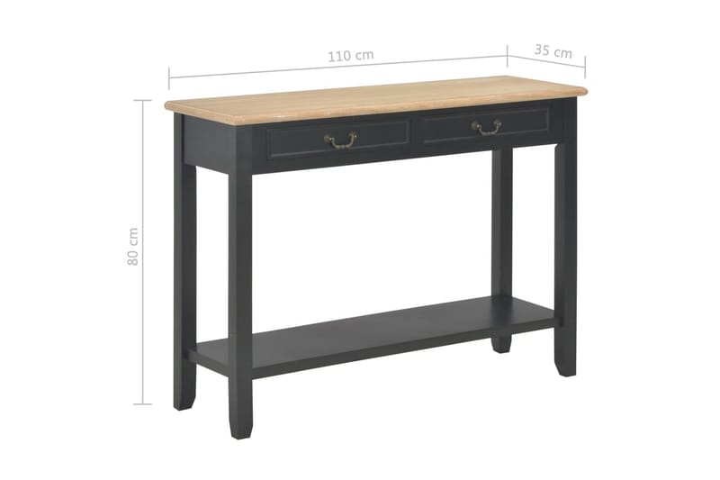 Avlastningsbord svart 110x35x80 cm trä - Svart - Möbler - Vardagsrum - Soffbord & vardagsrumsbord - Avlastningsbord & konsolbord