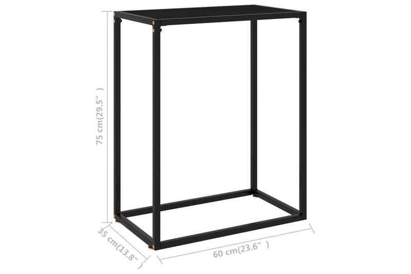 Avlastningsbord svart 60x35x75 cm härdat glas - Svart - Brickbord - Bord - Sidobord & lampbord