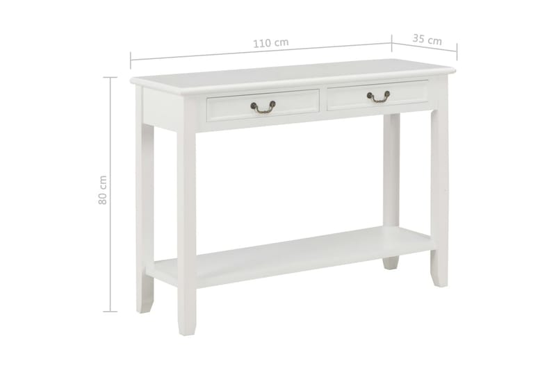 Avlastningsbord vit 110x35x80 cm trä - Vit - Möbler - Vardagsrum - Soffbord & vardagsrumsbord - Avlastningsbord & konsolbord