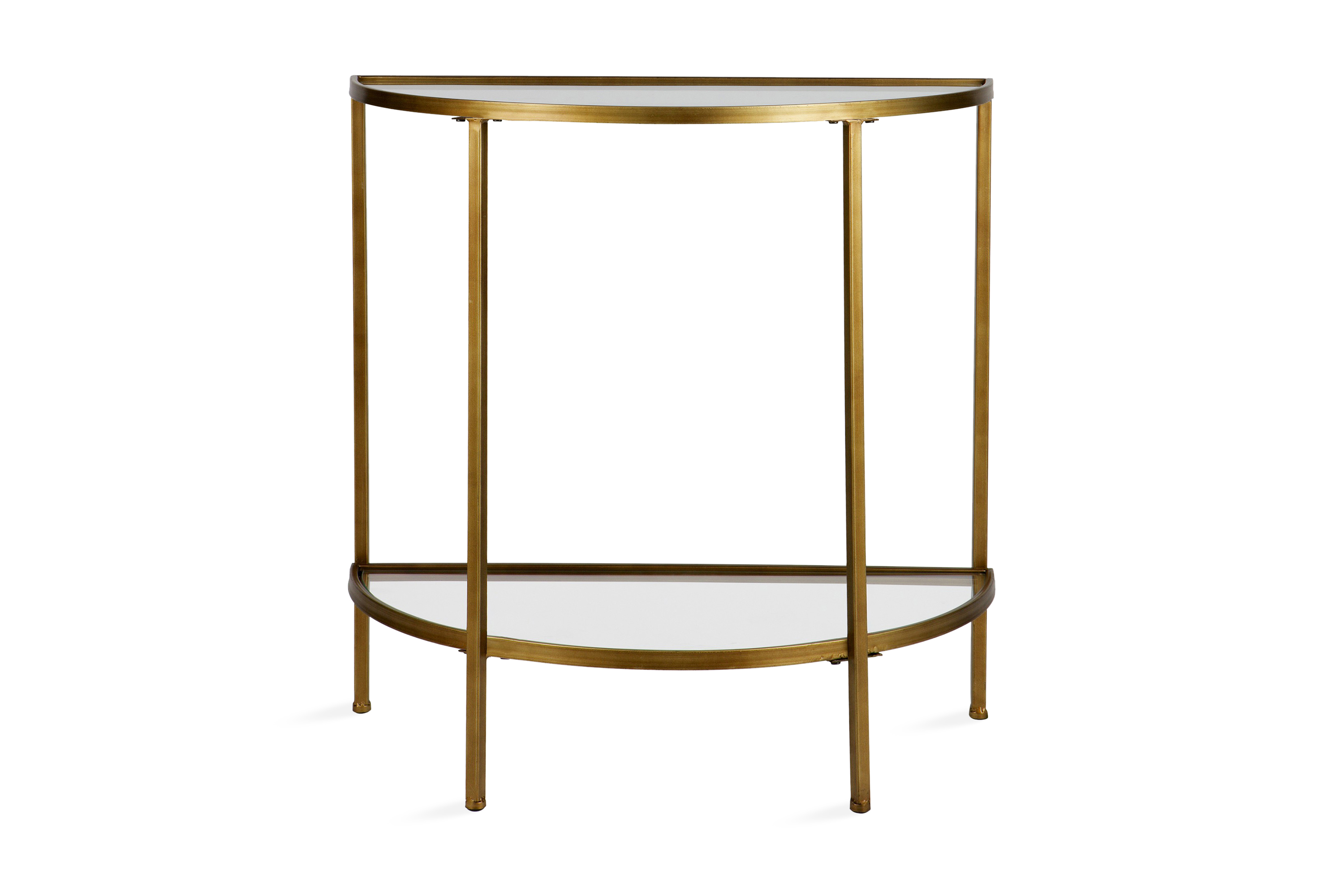 batari avlastningsbord 75,5 halvcirkel antik mässing -