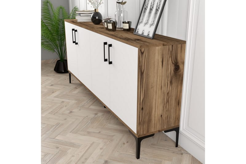 BAYRAMPASA Avlastningsbord 180 cm Valnöt/Vit - Valnöt - Möbler - Vardagsrum - Soffbord & vardagsrumsbord - Avlastningsbord & konsolbord
