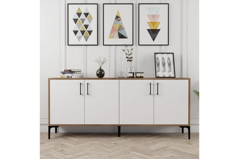 BAYRAMPASA Avlastningsbord 180 cm Valnöt/Vit - Valnöt - Möbler - Vardagsrum - Soffbord & vardagsrumsbord - Avlastningsbord & konsolbord