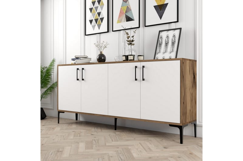 BAYRAMPASA Avlastningsbord 180 cm Valnöt/Vit - Valnöt - Möbler - Vardagsrum - Soffbord & vardagsrumsbord - Avlastningsbord & konsolbord