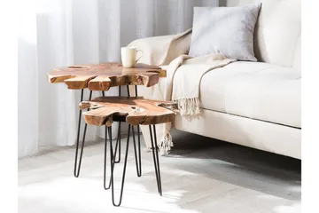 Camrose Sidobord 2 St 60|60 cm - Brun - Möbler - Vardagsrum - Soffbord & vardagsrumsbord - Satsbord
