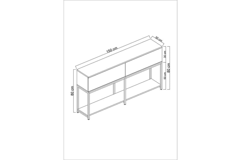 Dorlord Konsollbord 150 cm - Grå/Guld - Möbler - Vardagsrum - Soffbord & vardagsrumsbord - Avlastningsbord & konsolbord