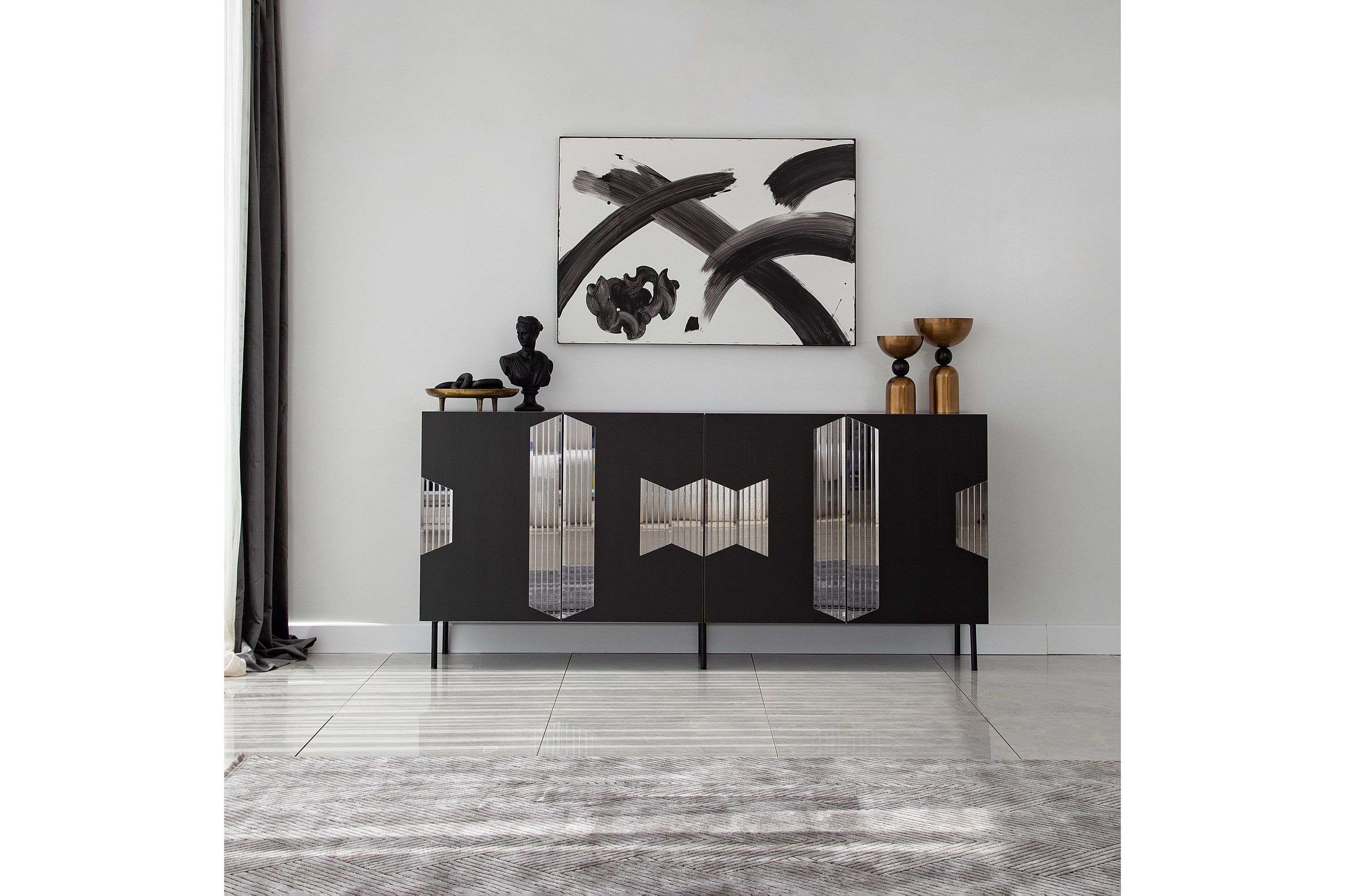 gablitz konsollbord 180 cm svart -