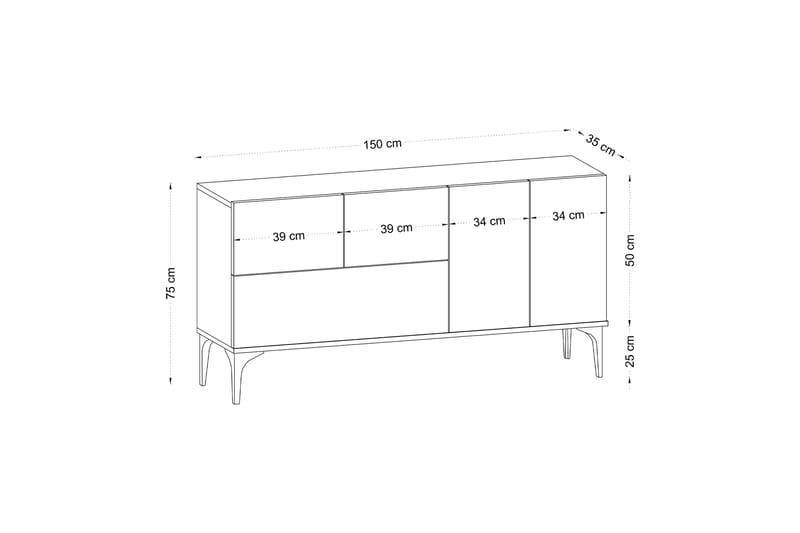 Glise Konsollbord 150 cm Svart/Vit - Hallbord - Bord - Avlastningsbord & konsolbord