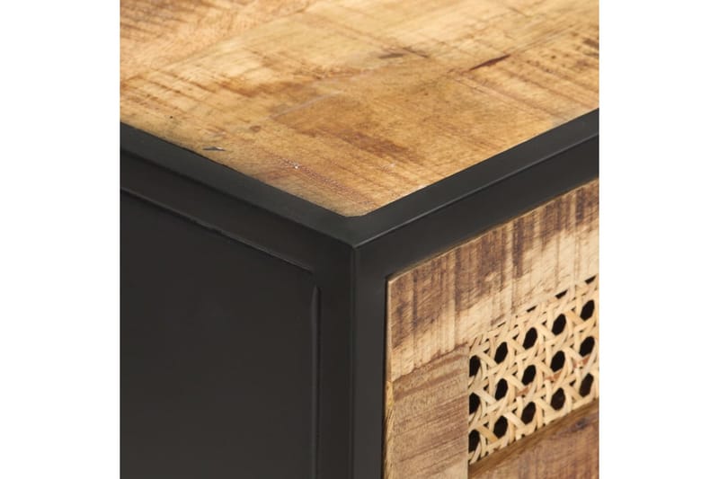 Konsolbord 100x35x75 cm grovt mangoträ och naturlig rotting - Brun - Möbler - Vardagsrum - Soffbord & vardagsrumsbord - Avlastningsbord & konsolbord