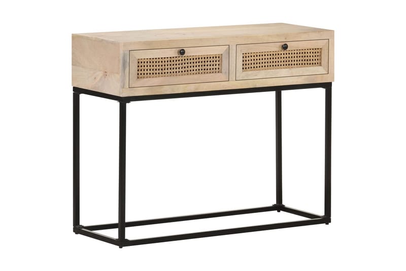 Konsolbord 100x35x76 cm massivt mangoträ och naturlig rottin - Möbler - Vardagsrum - Soffbord & vardagsrumsbord - Avlastningsbord & konsolbord
