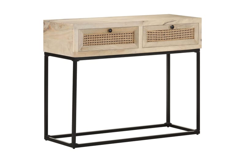 Konsolbord 100x35x76 cm massivt mangoträ och naturlig rottin - Möbler - Vardagsrum - Soffbord & vardagsrumsbord - Avlastningsbord & konsolbord
