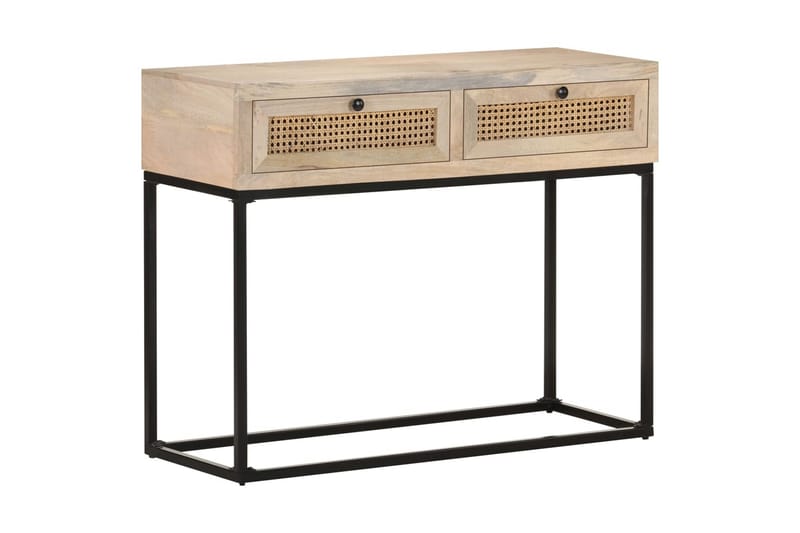 Konsolbord 100x35x76 cm massivt mangoträ och naturlig rottin - Möbler - Vardagsrum - Soffbord & vardagsrumsbord - Avlastningsbord & konsolbord