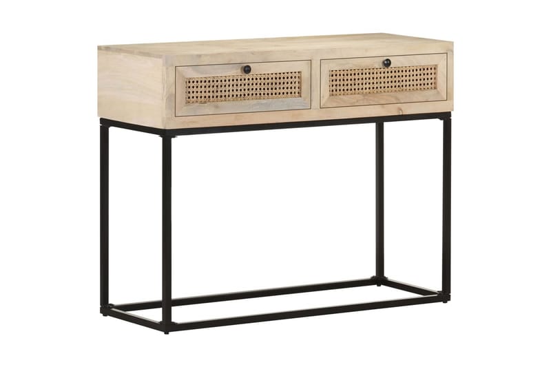 Konsolbord 100x35x76 cm massivt mangoträ och naturlig rottin - Möbler - Vardagsrum - Soffbord & vardagsrumsbord - Avlastningsbord & konsolbord