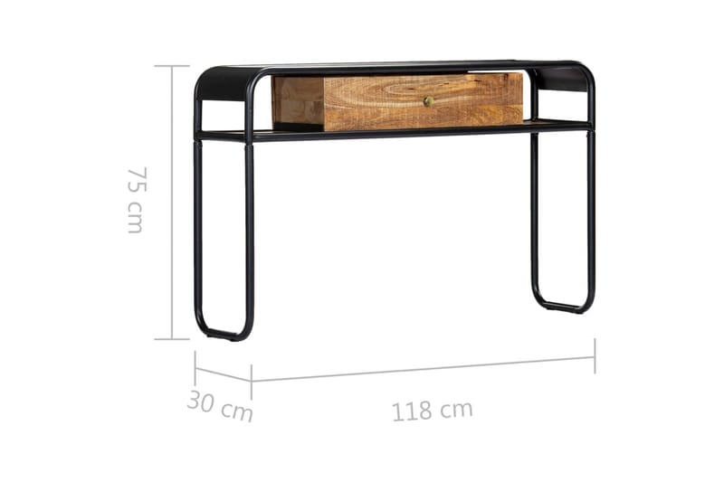 Konsolbord 118x30x75 cm massivt mangoträ - Brun - Hallbord - Bord - Avlastningsbord & konsolbord