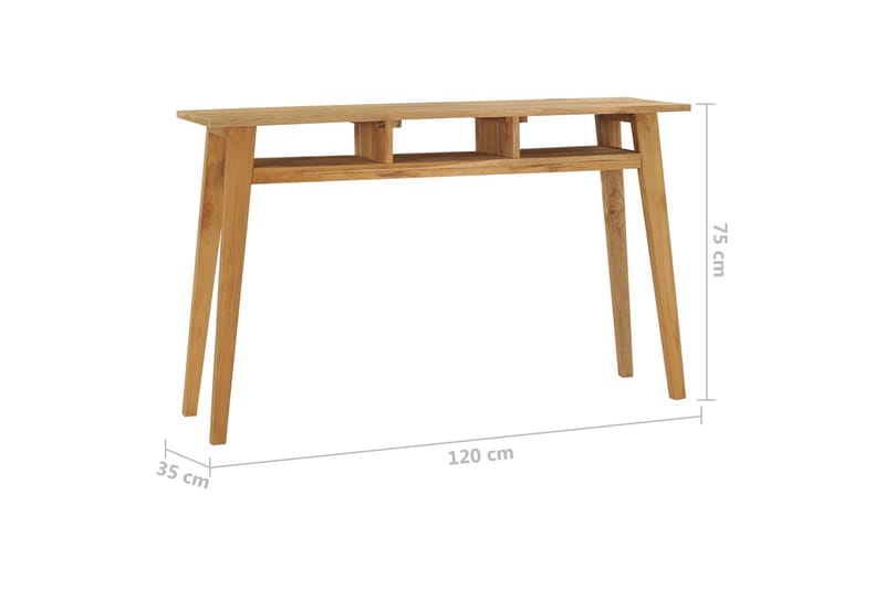 Konsolbord 120x35x75 cm massiv teak - Brun - Möbler - Vardagsrum - Soffbord & vardagsrumsbord - Avlastningsbord & konsolbord