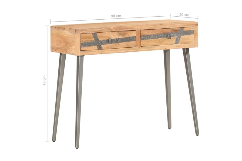 Konsolbord 90x30x75 cm massivt akaciaträ - Brun - Hallbord - Bord - Avlastningsbord & konsolbord