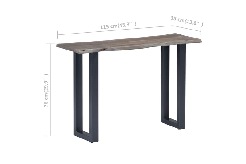 Konsolbord grå 115x35x76 cm massivt akaciaträ och järn - Grå - Möbler - Vardagsrum - Soffbord & vardagsrumsbord - Avlastningsbord & konsolbord