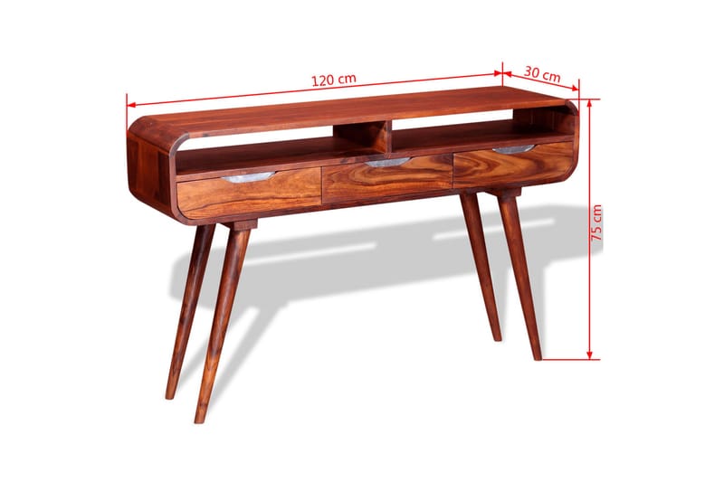 Konsolbord i massivt sheshamträ 120x30x75 cm - Brun - Möbler - Vardagsrum - Soffbord & vardagsrumsbord - Avlastningsbord & konsolbord