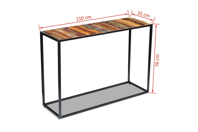 Konsolbord massivt återvunnet trä 110x35x76 cm - Flerfärgad - Hallbord - Bord - Avlastningsbord & konsolbord