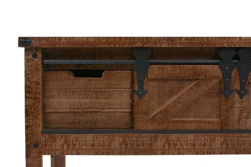 Konsolbord massivt granträ 131x35,5x75 cm brun - Brun - Hallbord - Bord - Avlastningsbord & konsolbord