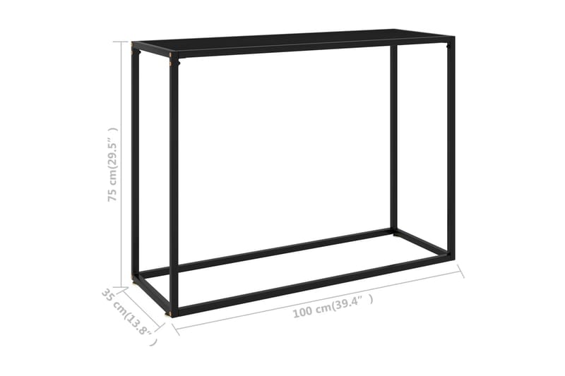 Konsolbord svart 100x35x75 cm härdat glas - Svart - Möbler - Vardagsrum - Soffbord & vardagsrumsbord - Avlastningsbord & konsolbord