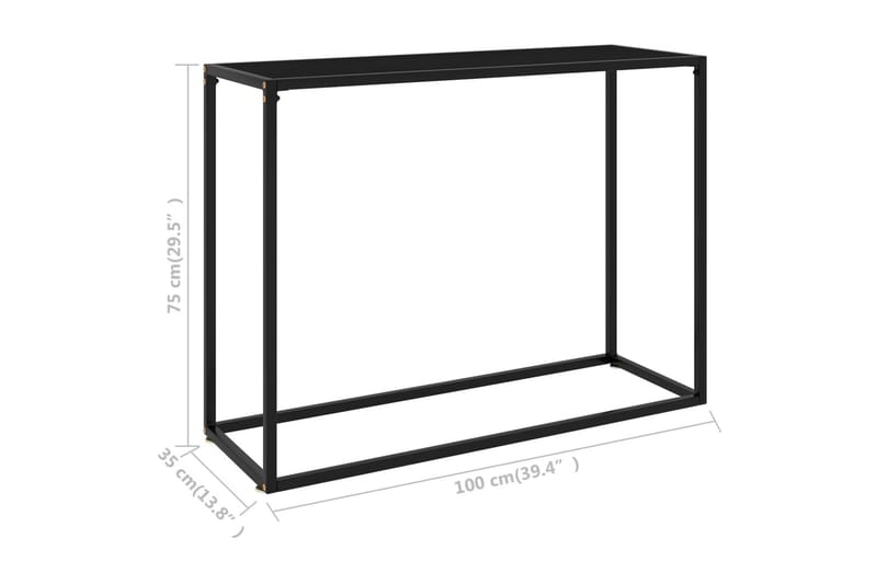 Konsolbord svart 100x35x75 cm härdat glas - Svart - Hallbord - Bord - Avlastningsbord & konsolbord