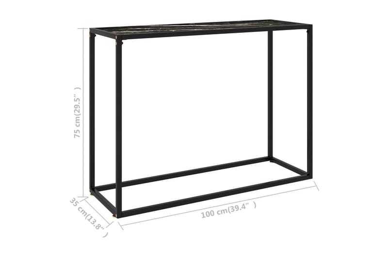 Konsolbord svart 100x35x75 cm härdat glas - Svart - Möbler - Vardagsrum - Soffbord & vardagsrumsbord - Avlastningsbord & konsolbord