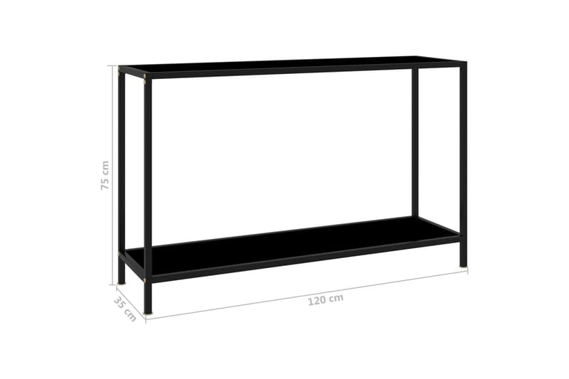 Konsolbord svart 120x35x75 cm härdat glas - Svart - Möbler - Vardagsrum - Soffbord & vardagsrumsbord - Avlastningsbord & konsolbord