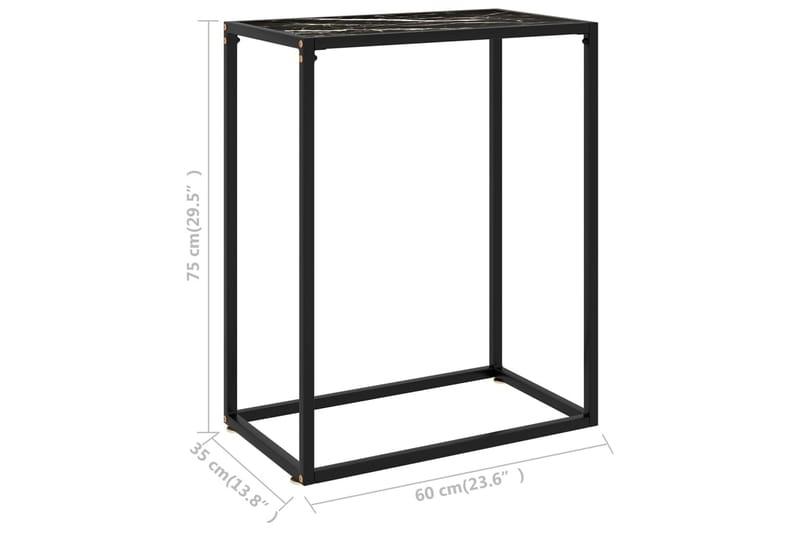 Konsolbord svart 60x35x75 cm härdat glas - Svart - Möbler - Vardagsrum - Soffbord & vardagsrumsbord - Avlastningsbord & konsolbord
