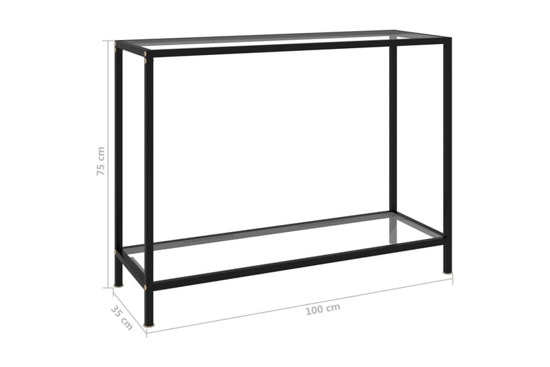 Konsolbord transparent 100x35x75 cm härdat glas - Transparent - Möbler - Vardagsrum - Soffbord & vardagsrumsbord - Avlastningsbord & konsolbord