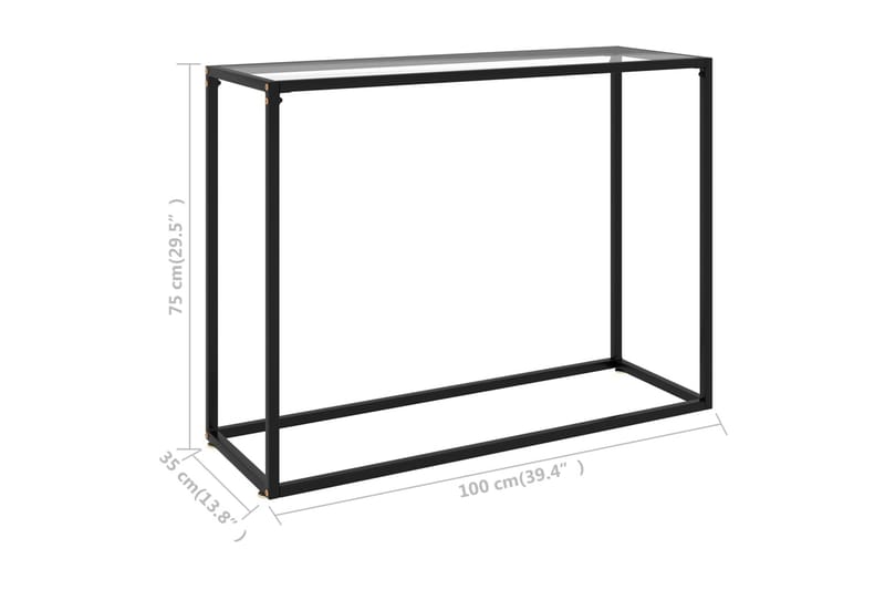 Konsolbord transparent 100x35x75 cm härdat glas - Transparent - Möbler - Vardagsrum - Soffbord & vardagsrumsbord - Avlastningsbord & konsolbord