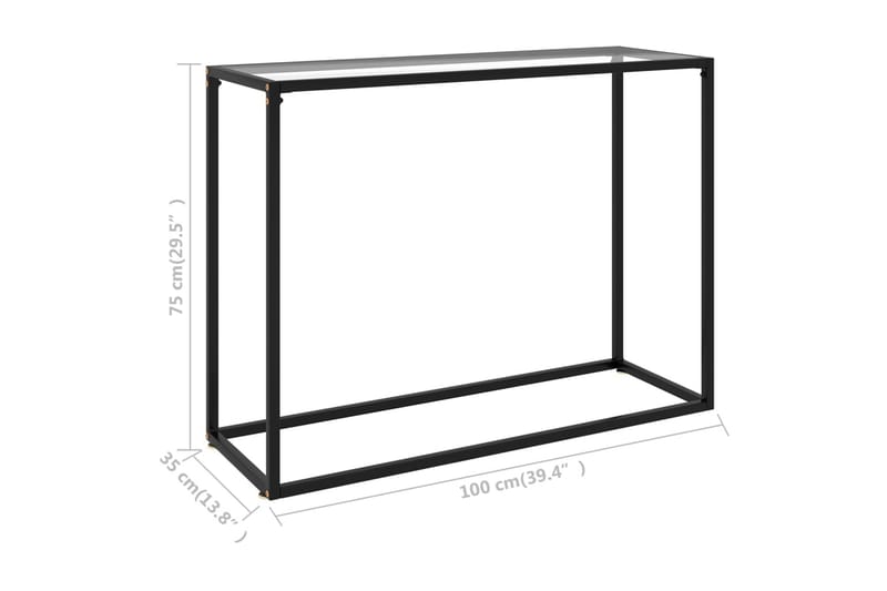 Konsolbord transparent 100x35x75 cm härdat glas - Transparent - Hallbord - Bord - Avlastningsbord & konsolbord
