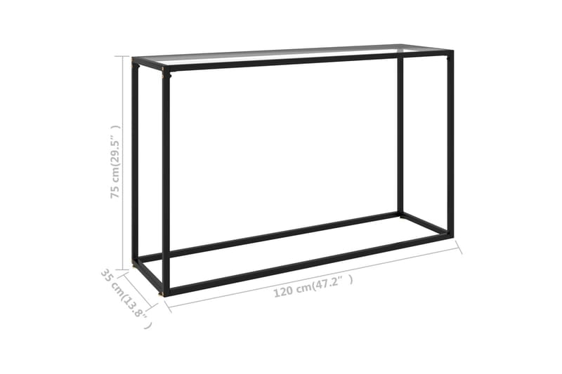Konsolbord transparent 120x35x75 cm härdat glas - Transparent - Hallbord - Bord - Avlastningsbord & konsolbord