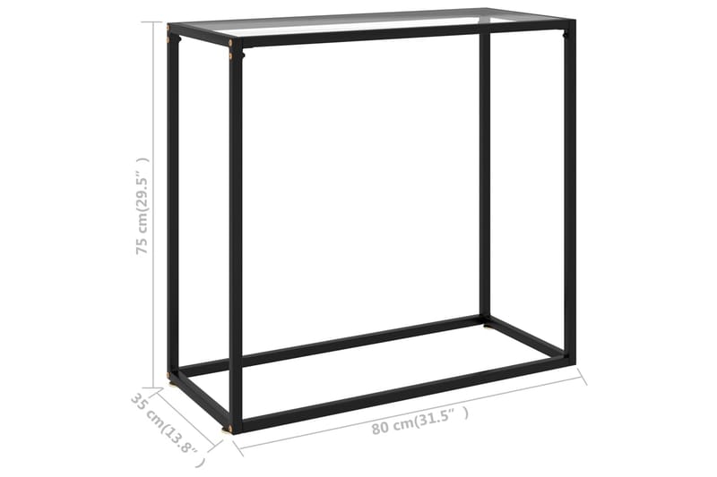 Konsolbord transparent 80x35x75 cm härdat glas - Transparent - Möbler - Vardagsrum - Soffbord & vardagsrumsbord - Avlastningsbord & konsolbord