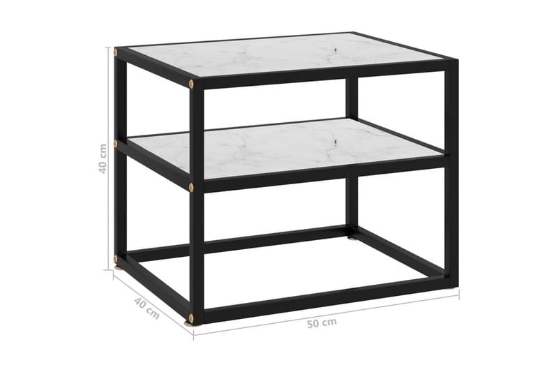 Konsolbord vit 50x40x40 cm härdat glas - Vit - Hallbord - Bord - Avlastningsbord & konsolbord