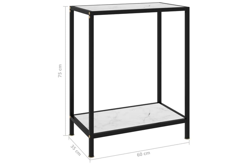 Konsolbord vit 60x35x75 cm härdat glas - Vit - Möbler - Vardagsrum - Soffbord & vardagsrumsbord - Avlastningsbord & konsolbord