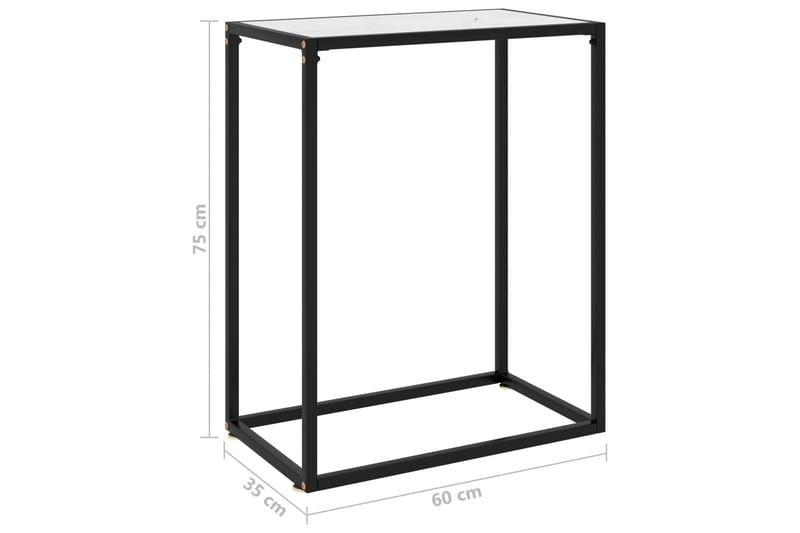 Konsolbord vit 60x35x75 cm härdat glas - Vit - Möbler - Vardagsrum - Soffbord & vardagsrumsbord - Avlastningsbord & konsolbord
