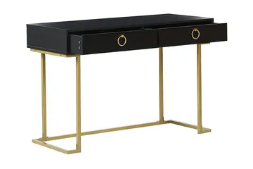 Konsolbord/skrivbord svart/guld WESTPORT - Svart - Möbler - Vardagsrum - Soffbord & vardagsrumsbord - Avlastningsbord & konsolbord