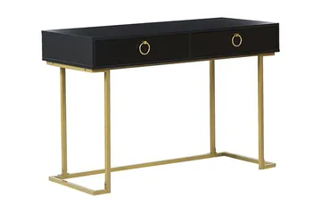 Konsolbord/skrivbord svart/guld WESTPORT - Svart - Möbler - Vardagsrum - Soffbord & vardagsrumsbord - Avlastningsbord & konsolbord