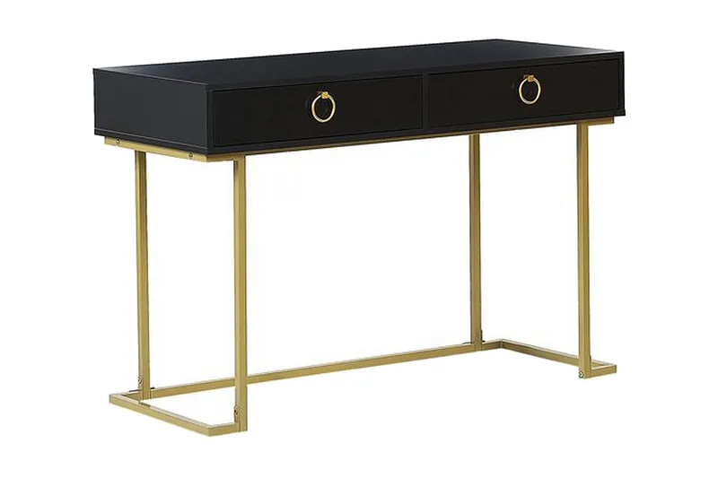 Konsolbord/skrivbord svart/guld WESTPORT - Svart - Möbler - Vardagsrum - Soffbord & vardagsrumsbord - Avlastningsbord & konsolbord