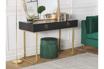 Konsolbord/skrivbord svart/guld WESTPORT - Svart - Möbler - Vardagsrum - Soffbord & vardagsrumsbord - Avlastningsbord & konsolbord