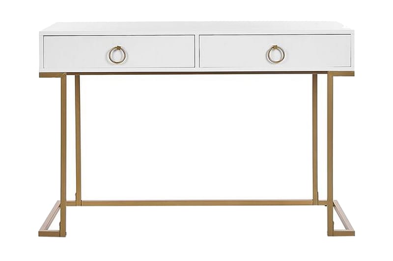 Konsolbord/skrivbord vit/guld WESTPORT, Vit